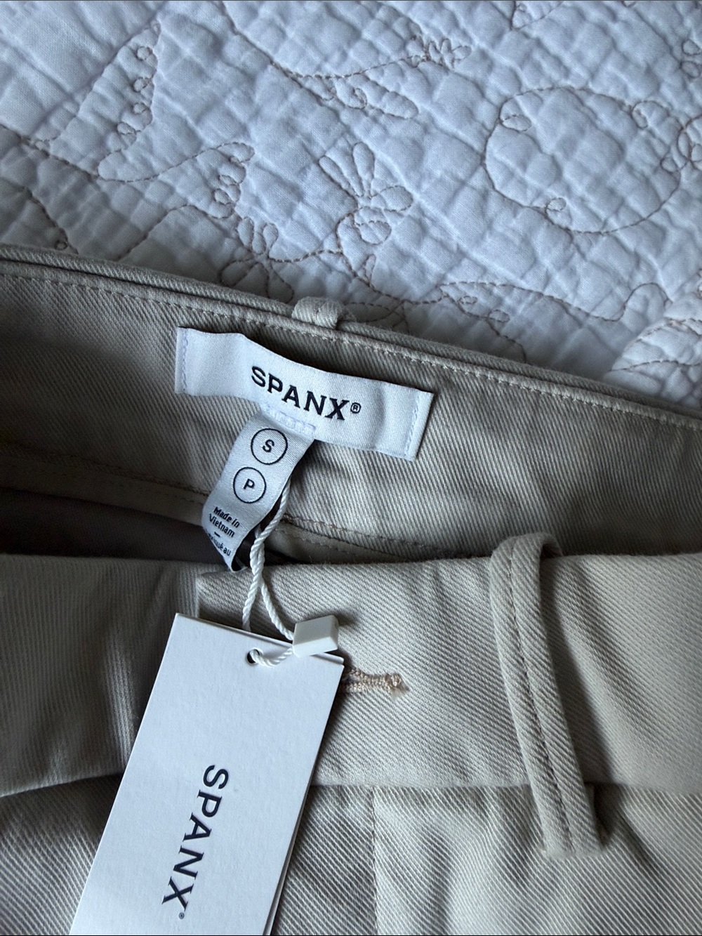 SPANX Wide-Leg High-Rise Pants in Light Beige - Picture 6 of 6